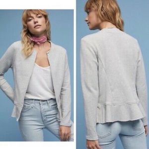 Anthropologie Light Gray Open-Front Cardigan Sweater